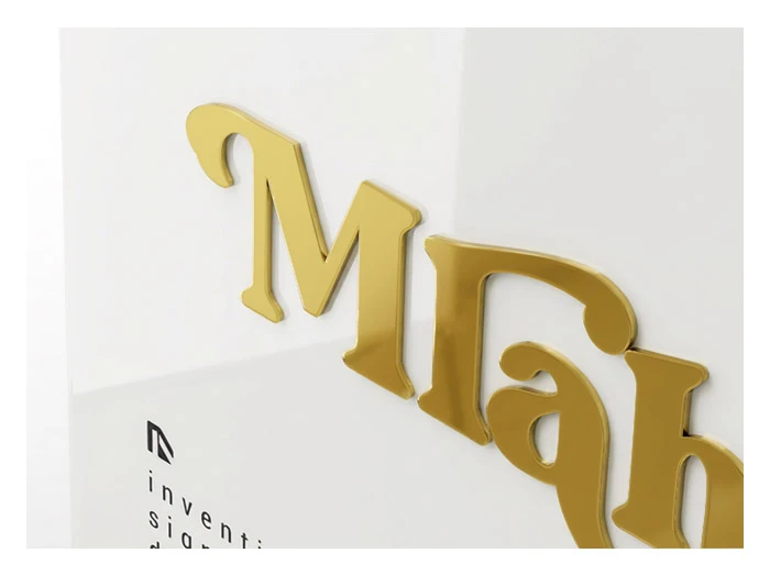 Lettere in rilievo in plexiglass gold mm 3