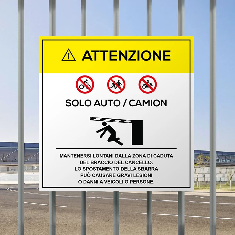Cartello quadrato per cancello in alluminio