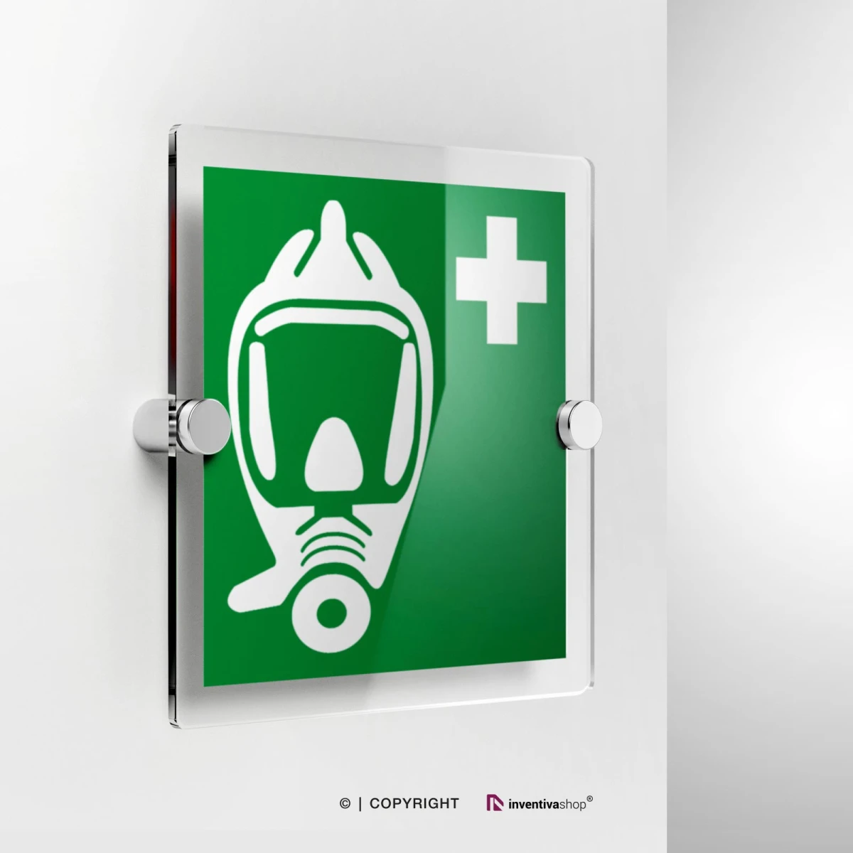 Cartello autorespiratore d'emergenza E029 in plexiglass