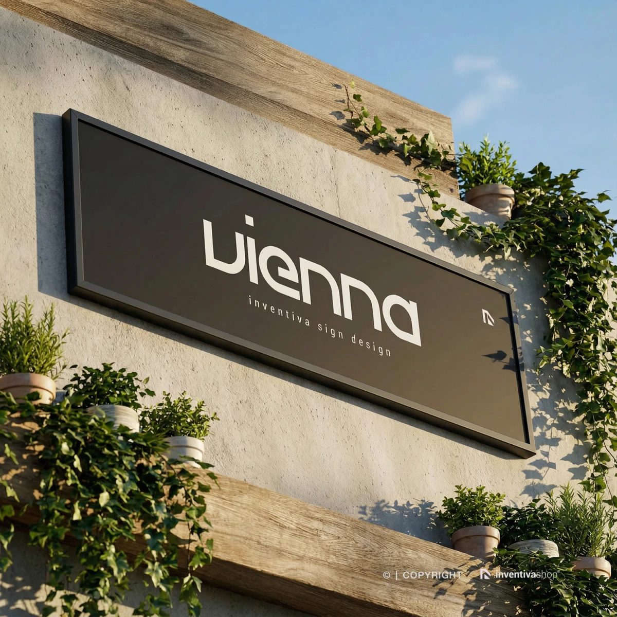 Insegna serie Line: cornice nera