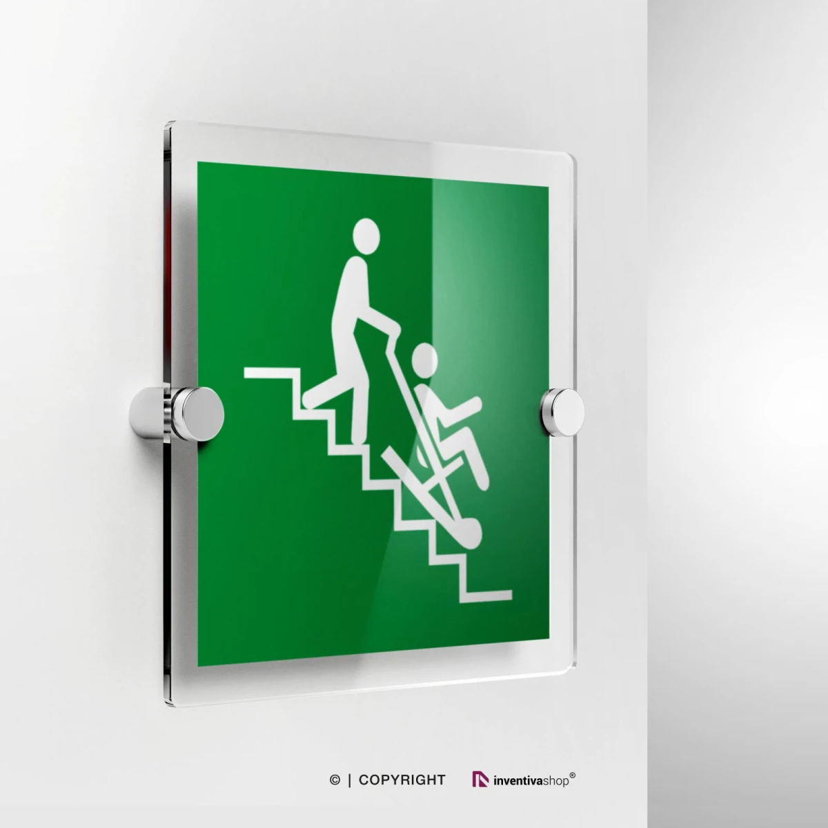Cartello sedia di evacuazione E060 in plexiglass
