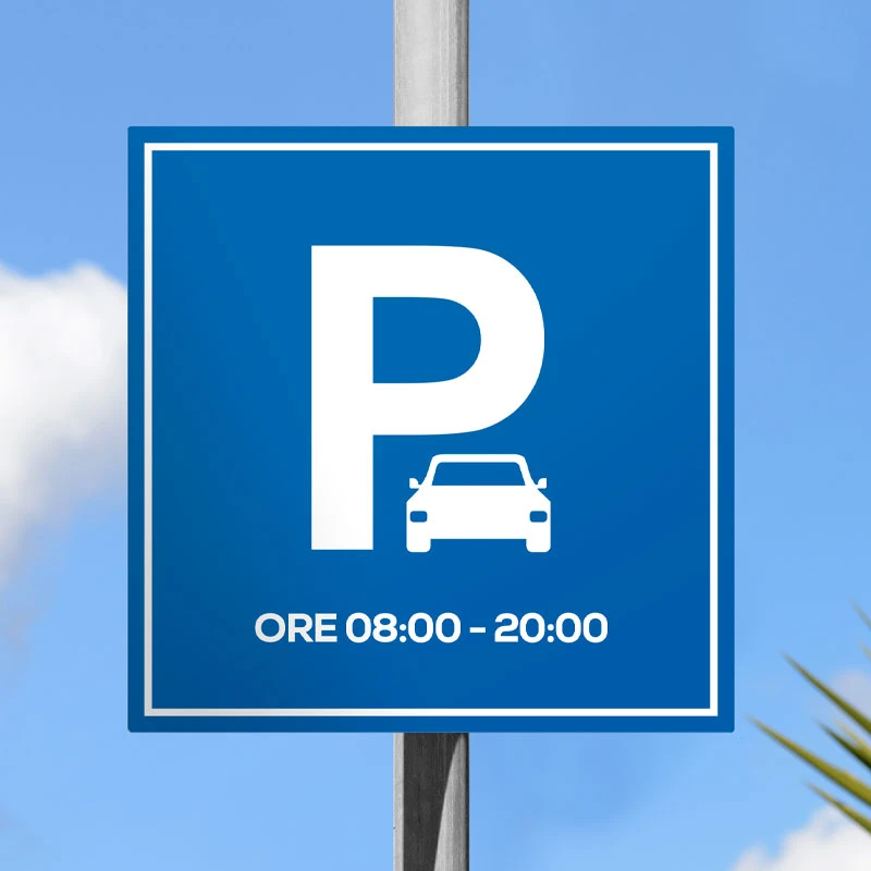Cartello quadrato per palo in alluminio