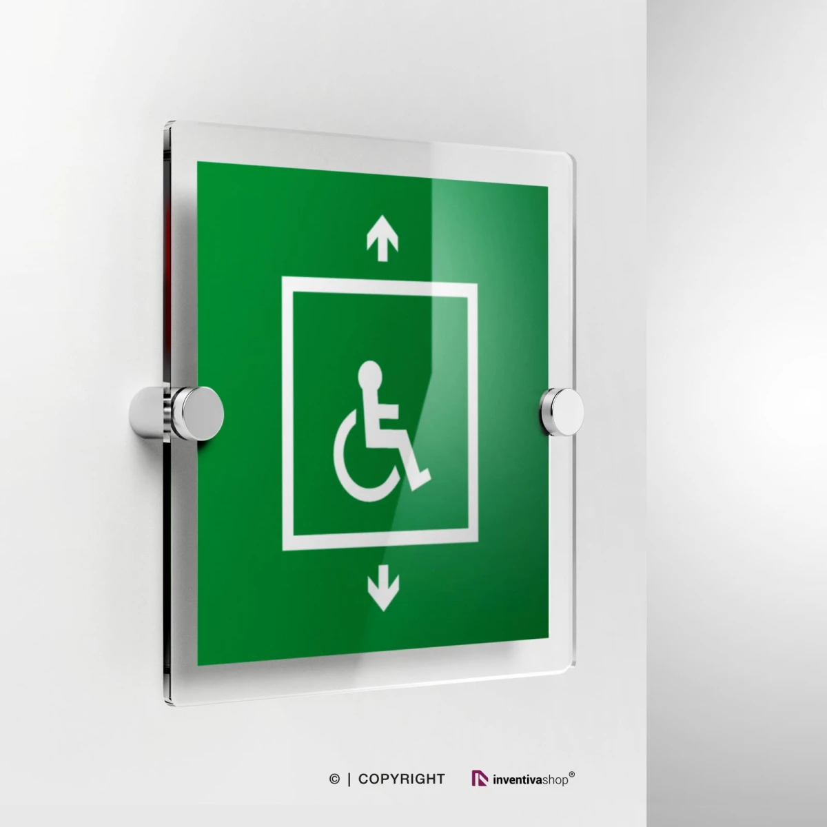 Cartello ascensore di evacuazione per persone con mobilità ridotta E070 in plexiglass