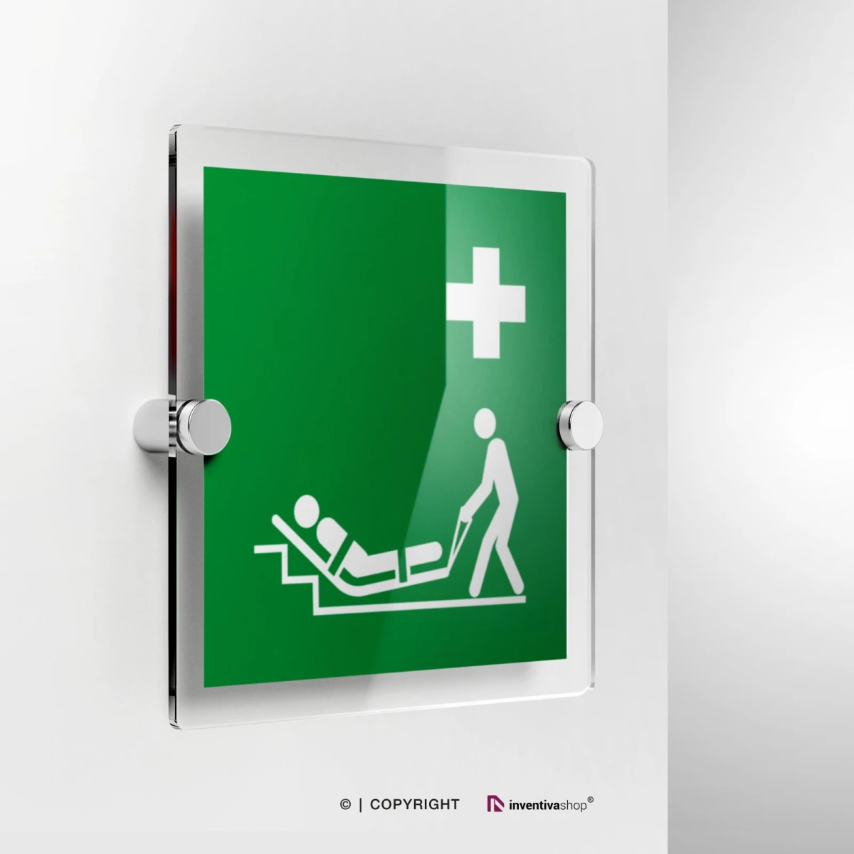 Cartello materassino di evacuazione E067 in plexiglass