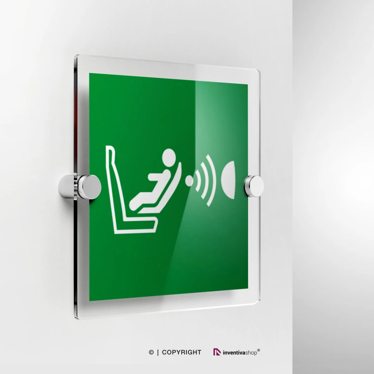 Cartello orientamento sedile per bambini E014 in plexiglass