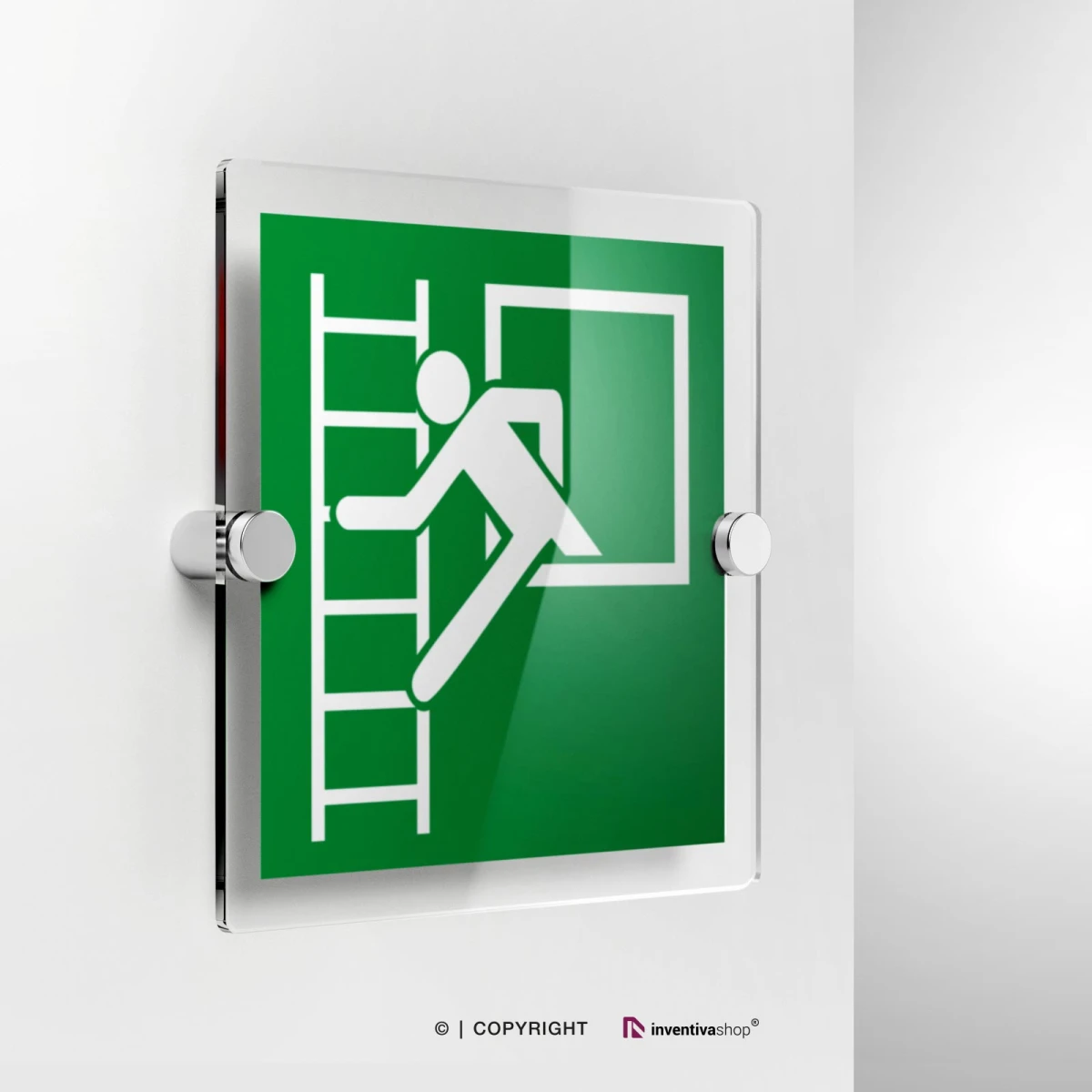 Cartello finestra con scala di emergenza E016 in plexiglass