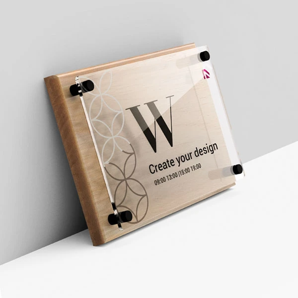 Targa Doppia Lastra Wood Stampata