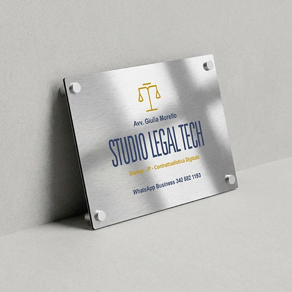 Targa Studio Legale: Singola Lastra Alluminio Stampata