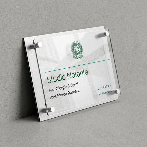 Targa Studio Notarile Doppia Lastra