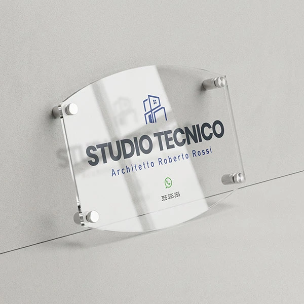 Targa Studio Tecnico Contemporaneo Singola Lastra Plexiglass