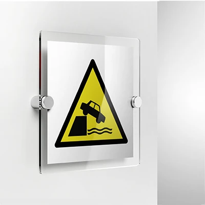 Cartello di pericolo attenzione argini non protetti W051