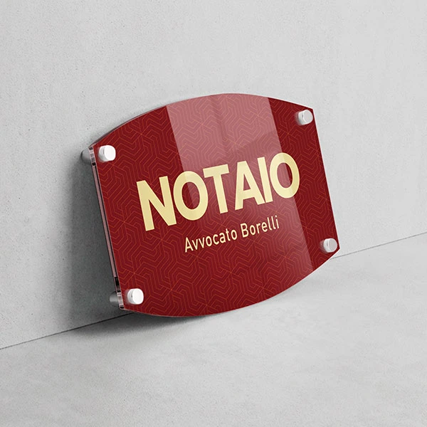 Targa Notaio Singola lastra Plexiglass