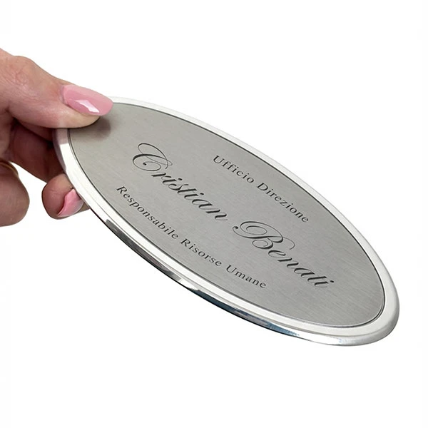 Dietro porta Alluminio Prestige Ovate con numero camera