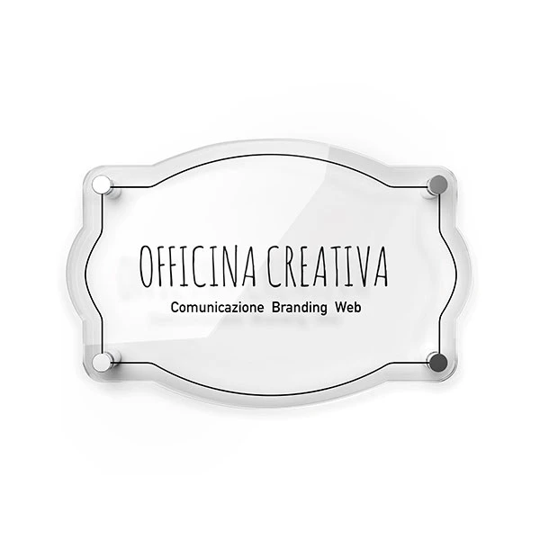 Targa Ufficio Singola Lastra Plexiglass Vintage
