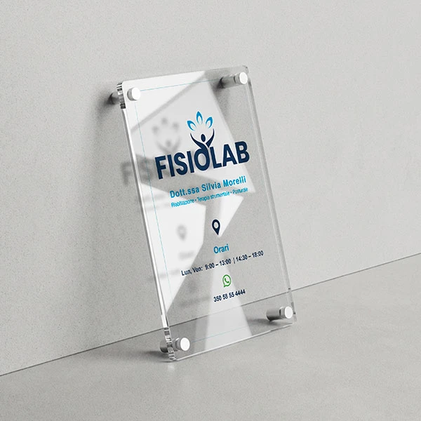 Targa Studio di Fisioterapia Singola Lastra Plexiglass