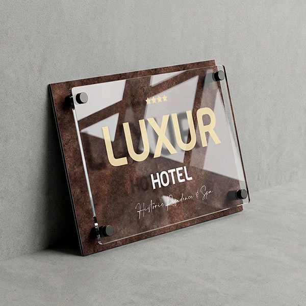 Targa Ingresso Hotel Doppia Lastra Corten