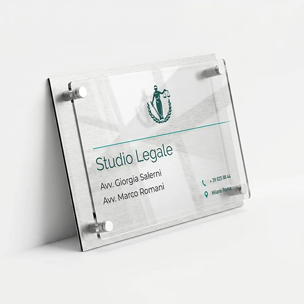 Targa Studio Legale: Doppia Lastra Stampata