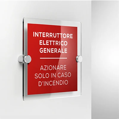 Cartello interruttore elettrico generale