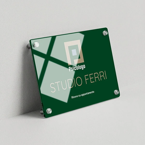 Targa Psicologo Singola Lastra Plexiglass Orizzontale