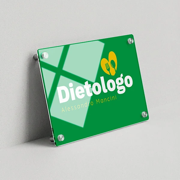 Targa Dietologo Singola Lastra Plexiglass Rettangolare
