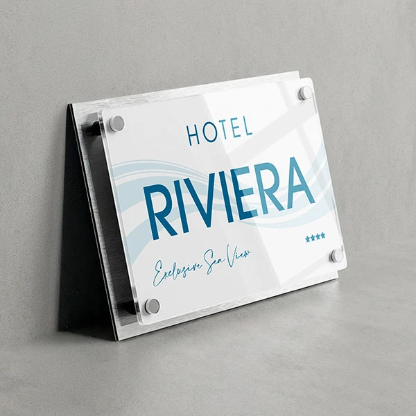 Targa Ingresso Hotel Doppia Lastra Alluminio
