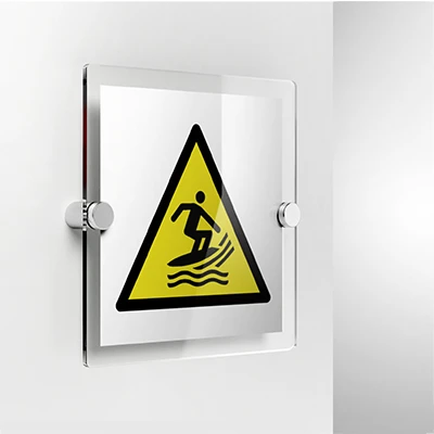 Cartello di pericolo attenzione zona surf W046