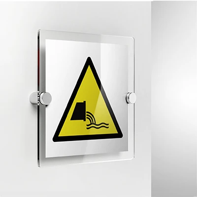 Cartello di pericolo attenzione deflusso acque reflue W055