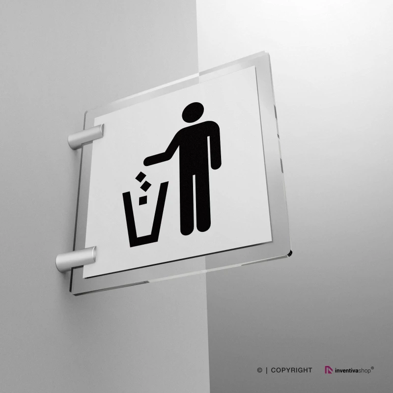 Cartello cestino per i rifiuti