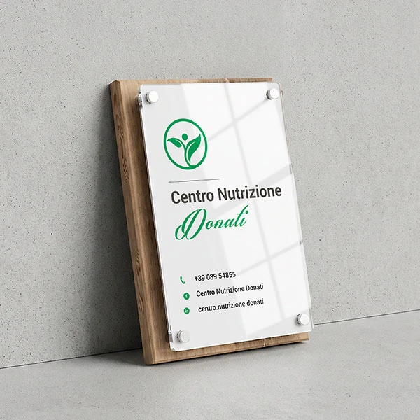 Targa Studio Centro Nutrizione Doppia Lastra Wood Verticale
