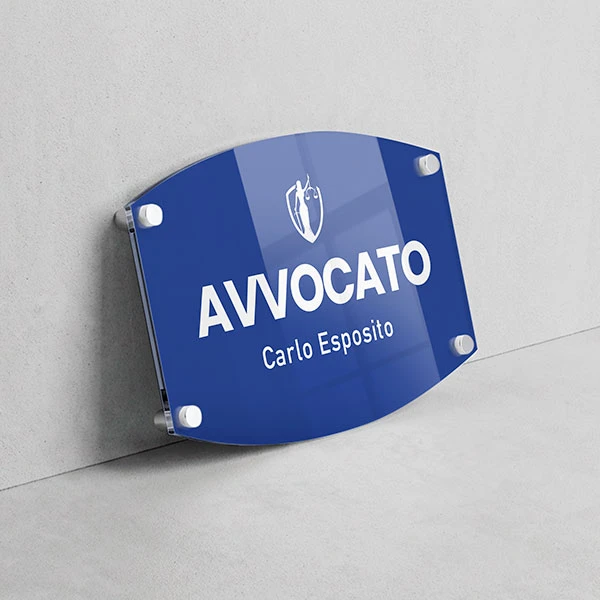Targa Avvocato: Singola Lastra Plexiglass Stampata