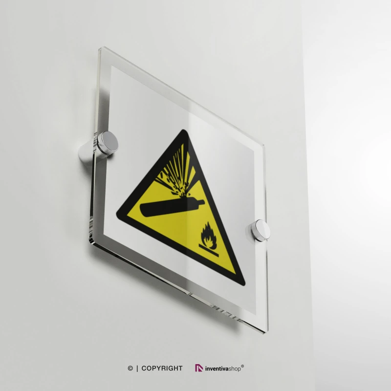 Cartello pericolo bombola pressurizzata W029