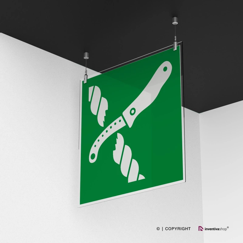 Cartello coltello zattera di salvataggio E035