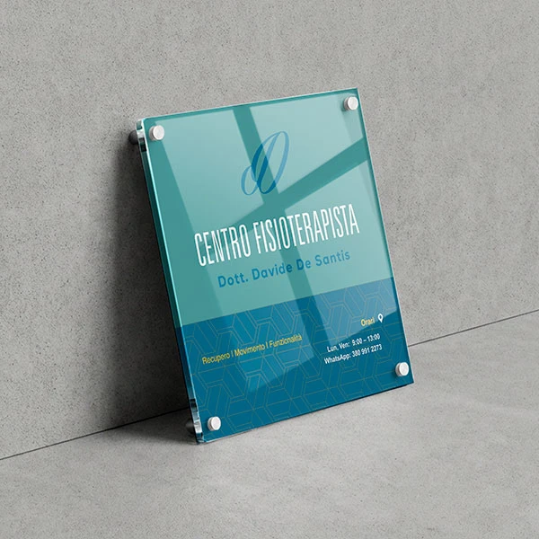 Targa Studio Fisioterapia Singola Lastra Plexiglass