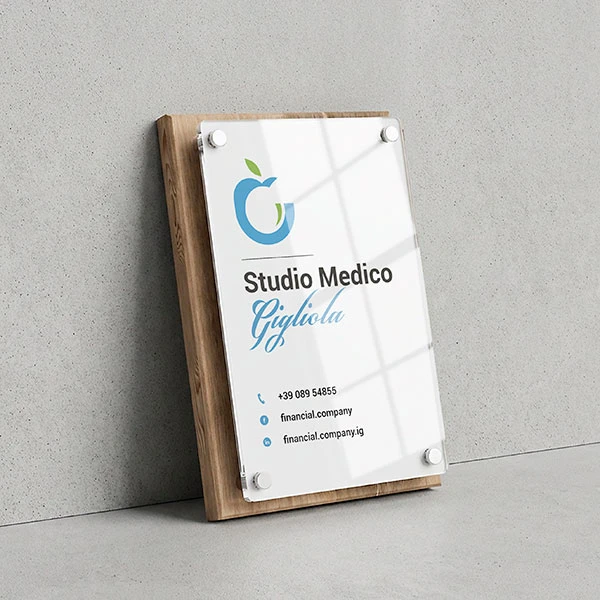Targa Studio Medico Doppia Lastra Wood
