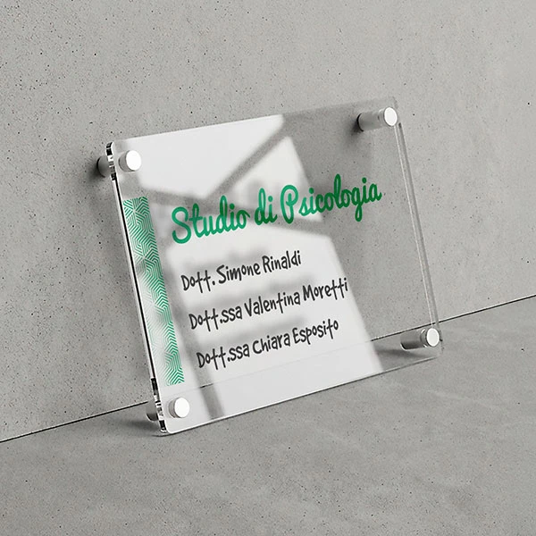 Targa Studio di Psicologia Singola Lastra Plexiglass