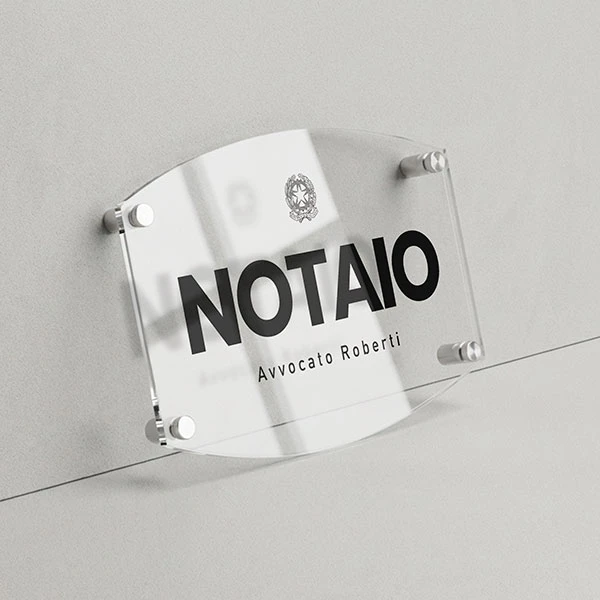 Targa Notaio Singola Lastra Plexiglass