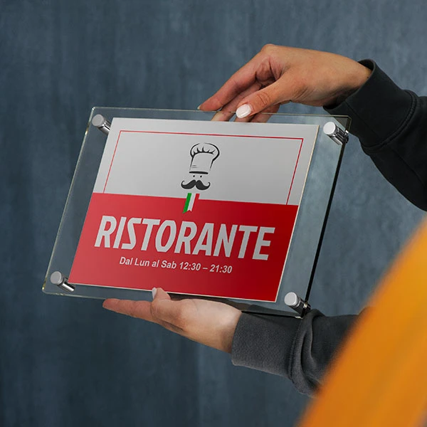 Targa Ristorante - Combo Alluminio Anodizzato Silver