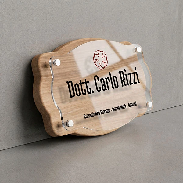 Targa Studio Ingegneria Doppia Lastra Vintage