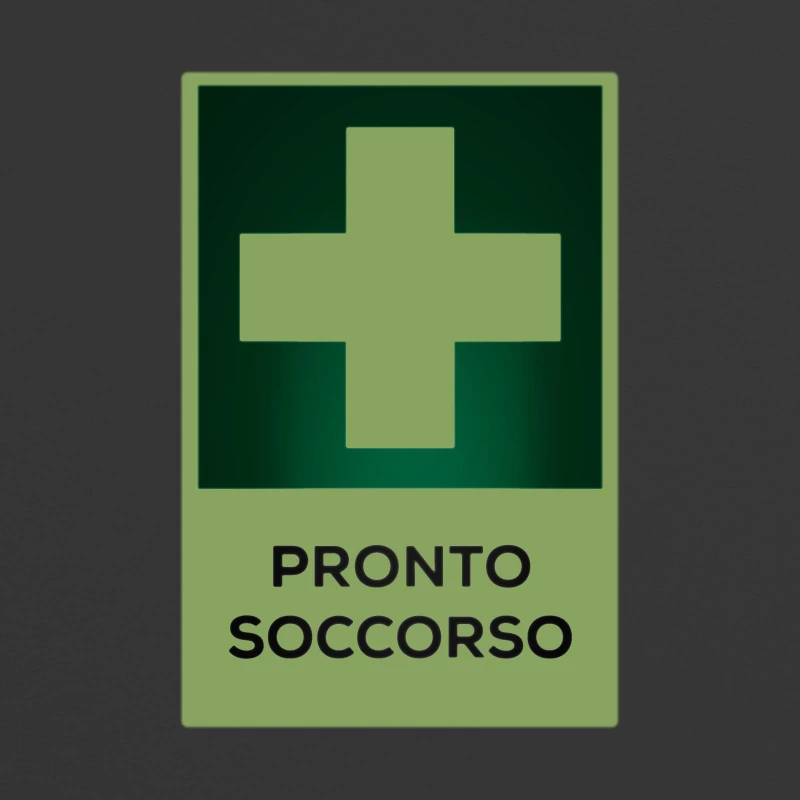 Cartello pronto soccorso con testo mod. verticale