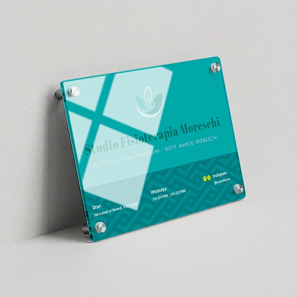 Targa Studio Fisioterapia Singola Lastra Plexiglass