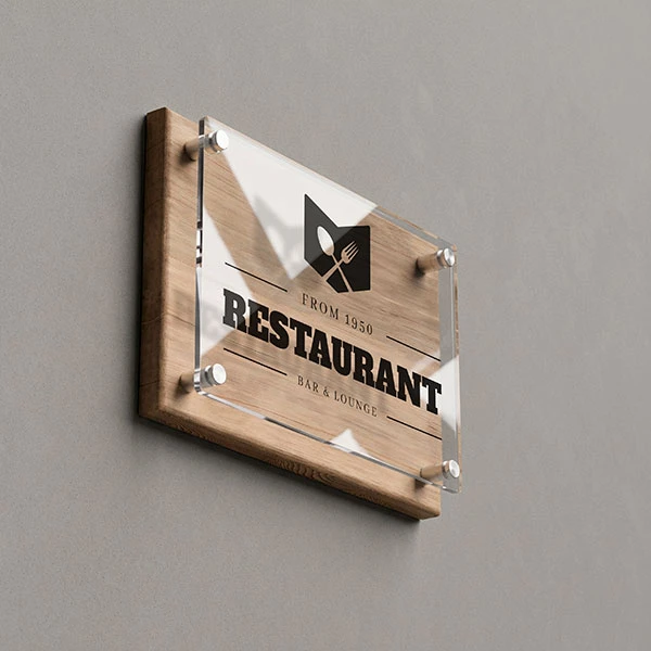 Targa Ristorante - Doppia Lastra Rovere