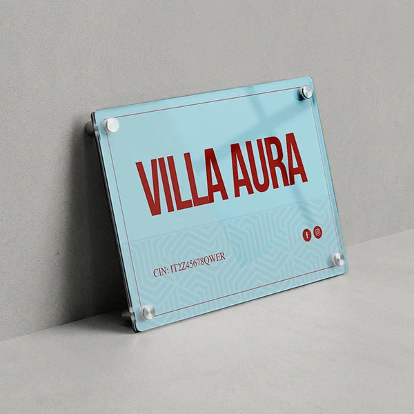 Targa B&B e Case Vacanze Singola Lastra Plexiglass Orizzontale
