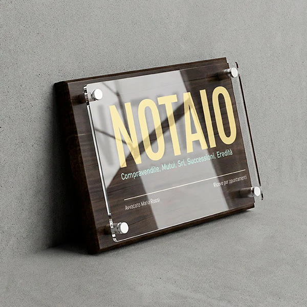 Targa Notaio Doppia Lastra Wood