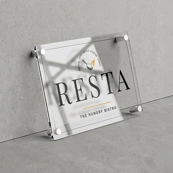 Targa Ristorante Singola Lastra Rettangolare Plexiglass