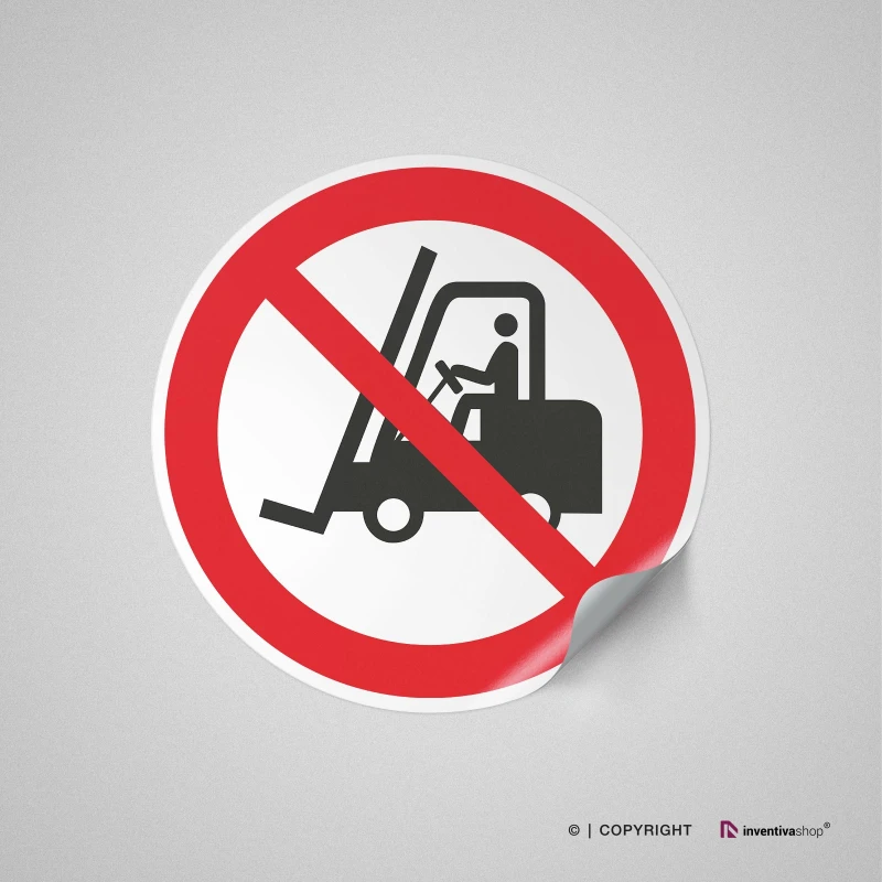 Cartello divieto di transito ai carrelli elevatori P006