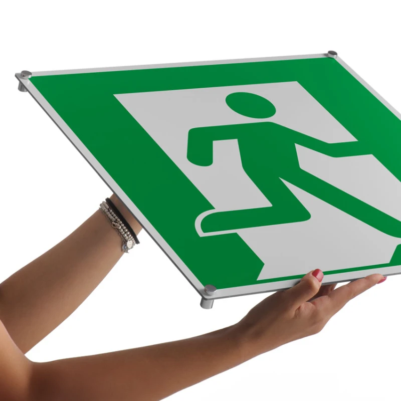 Cartello uscita di emergenza in alluminio