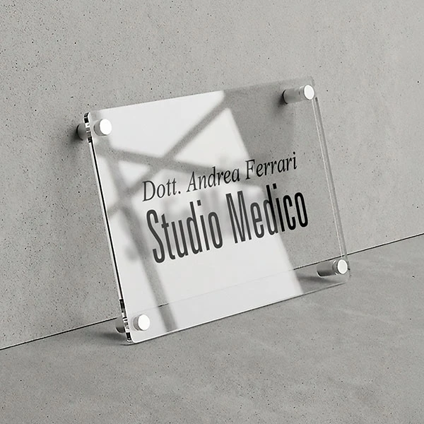 Targa Studio Medico Singola Lastra Plexiglass