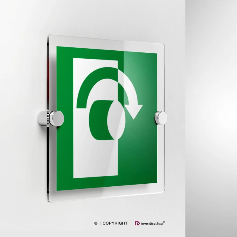 Cartello ruotare la maniglia E018 / E019