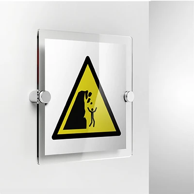 Cartello di pericolo attenzione scogliera instabile W053