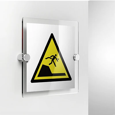 Cartello di pericolo attenzione dislivello improvviso W050